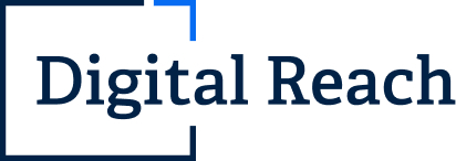 A minimal wordmark reading 'Digital Reach' in clean sans-serif type with a subtle trademark symbol at the top right. — dark background variant