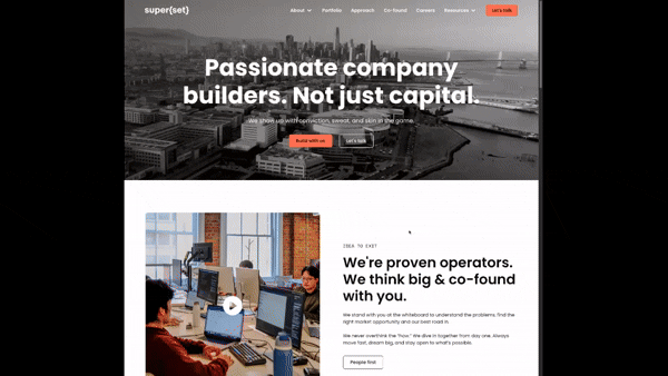 Website homepage after